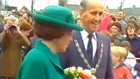 Koningin Beatrix in Schagen 30 april 1985